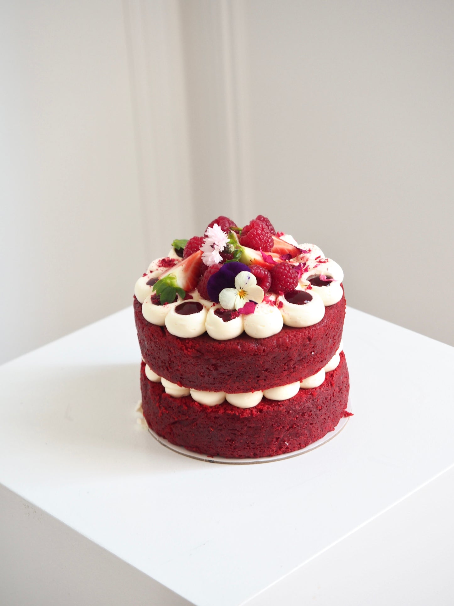 Red Velvet Raspberry Cake
