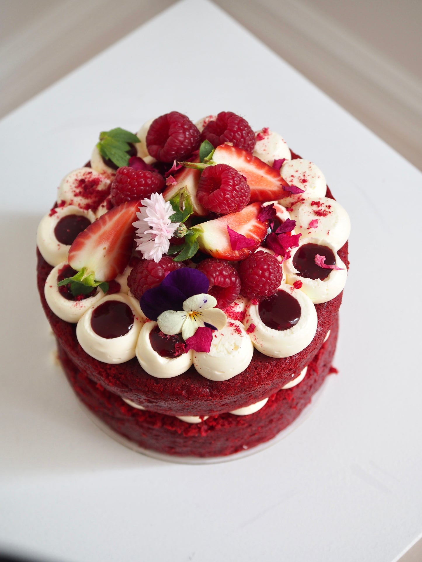 Red Velvet Raspberry Cake
