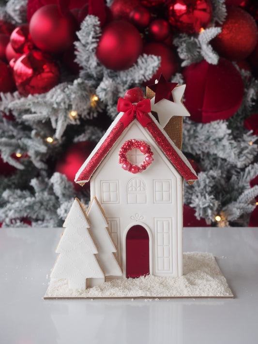 Christmas Gingerbread House Red 2025