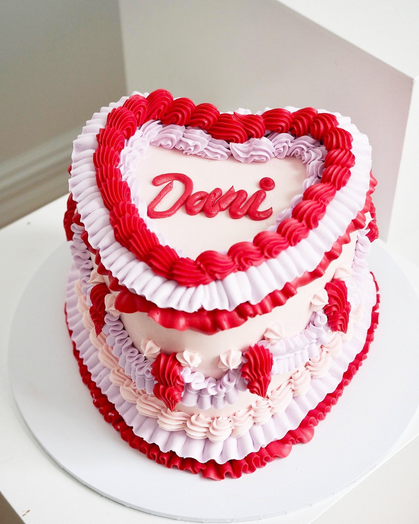 Valentine's Day Ombre Heart Cake - Beyond Frosting