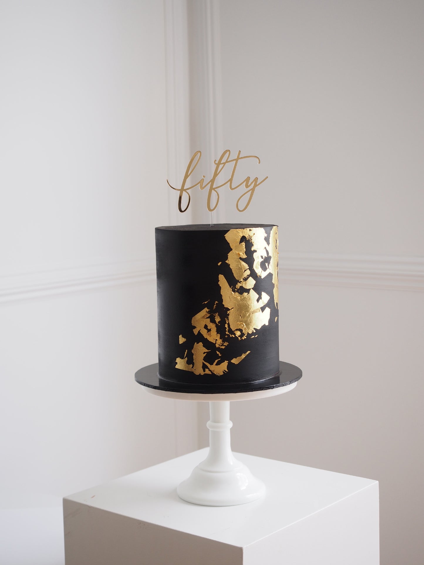 Ganache Cake With Metallic Detail